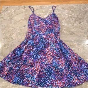 Aeropostale blue pastel floral fit and flare mini dress, XS.